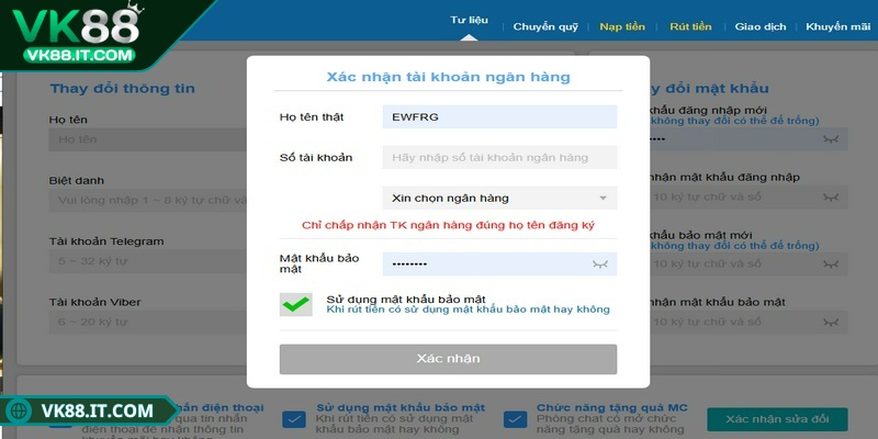 Cách liên kết tài khoản với ngân hàng VK88 chi tiết nhất Cách liên kết tài khoản với ngân hàng VK88 là bước quan trọng