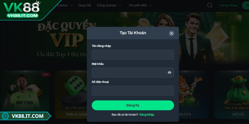 Tạo tài khoản nhanh không cần email VK88 bạn nên biết Cung cấp các thông tin tạo tài khoản nhanh không cần email VK88